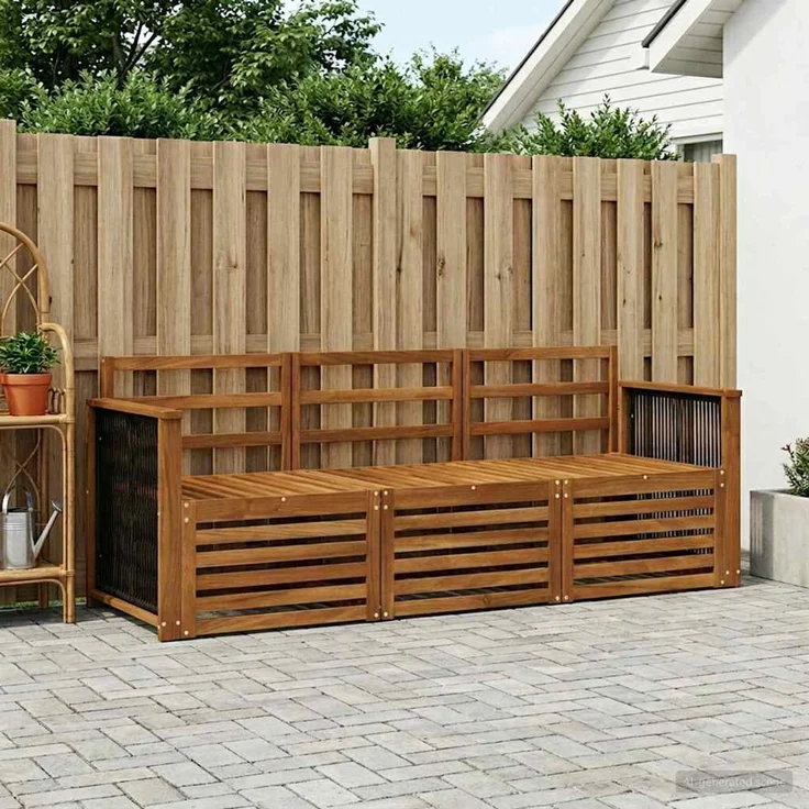 vidaXL Outdoor-Sofagarnitur 3 stk. 3-Sitzer Natur Massivholz Akazie 3383960 – Bild 1