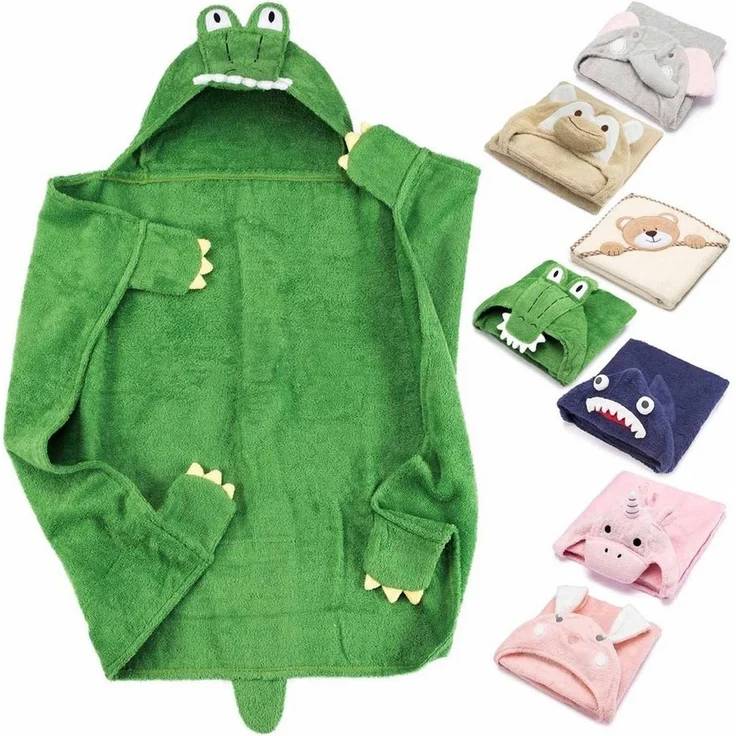 all Kids United Kapuzenhandtuch Babyhandtuch mit Kapuze, Baby Baumwoll Badetuch Bade-poncho – Bild 1