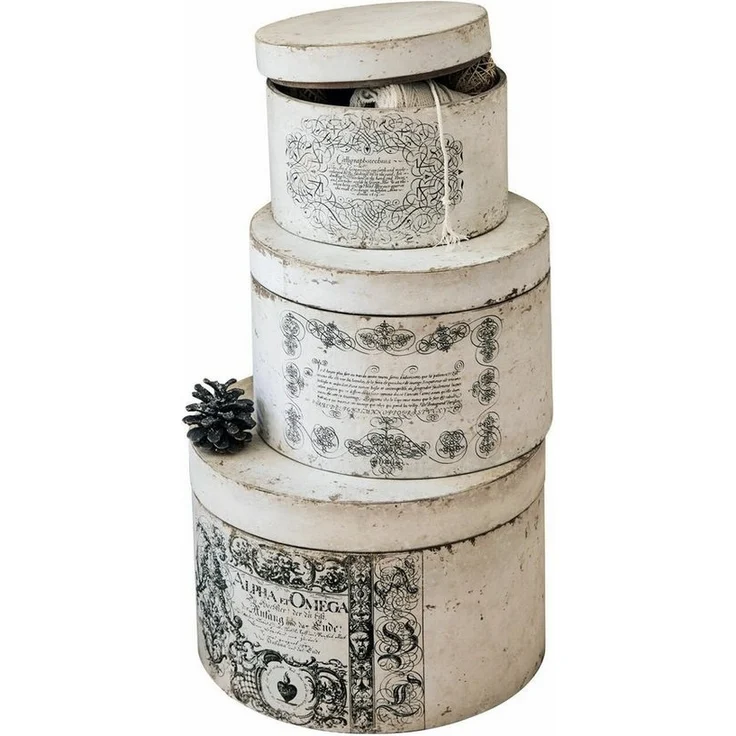 Mirabeau Dekokorb Box 3er Set Willma antikweiß – Bild 1