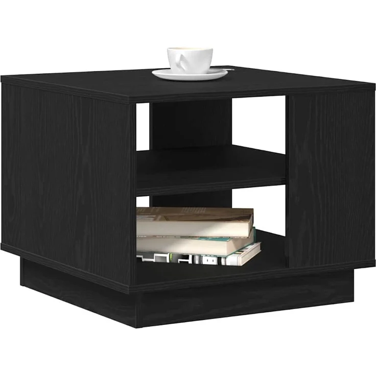 vidaXL Couchtisch Schwarz Eichen-Optik 55 x 55 x 42 cm Holzwerkstoff 862714 – Bild 2