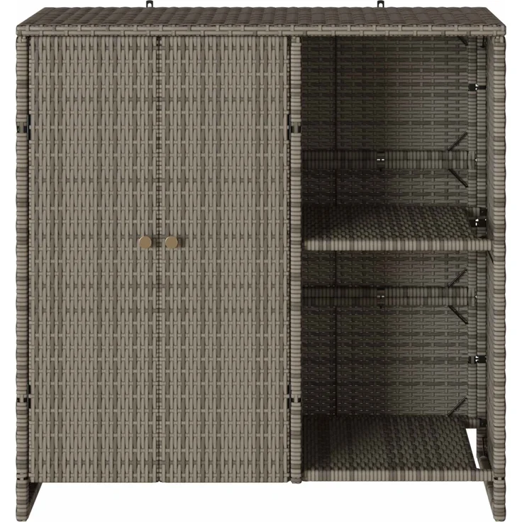 vidaXL Aufbewahrungsschrank mit Regal Grau 100 x 36 x 102 cm Rattan 4103823 – Bild 4