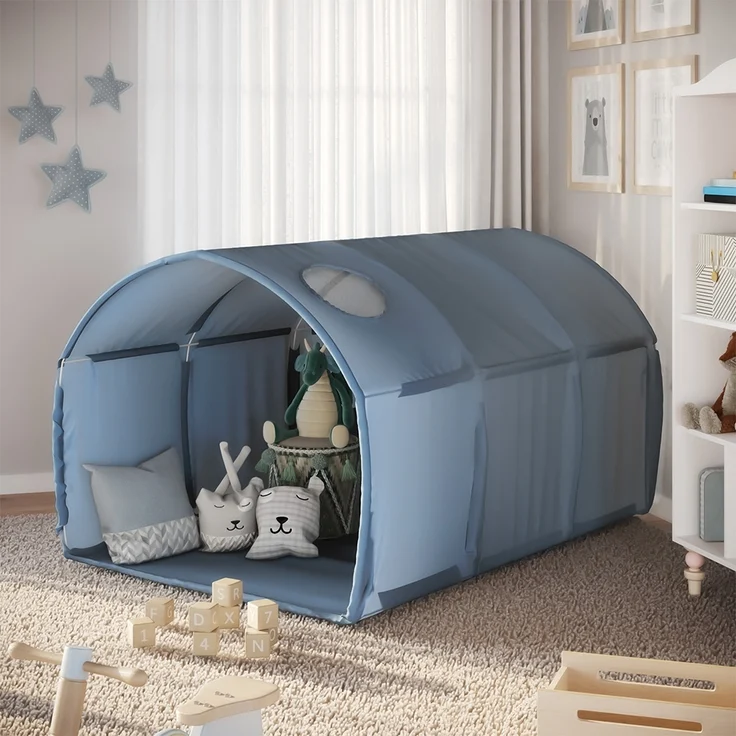 Tunnelzelt Kubby Blau 100 x 80 cm mit Fenster Vitalispa – Bild 3