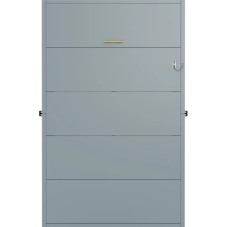 Merax Schrankbett, 90*200cm Murphy-Bett, Metallrahmen-Wandklappbett, Faltbett, Kombination aus Metallrahmen und Holzplatte, mit Verriegelbarer Wandbefestigung, Robust und Leise, Grau – Bild 10