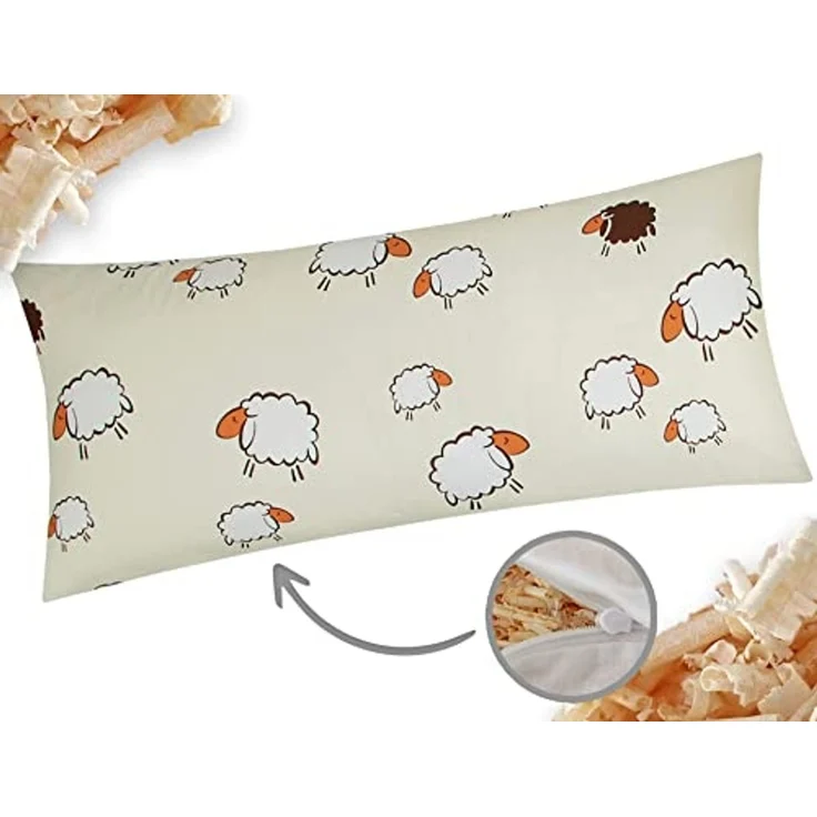 Heubergshop Zirbenkissen, 1-tlg, 40x80cm Gefüllt mit Zirben - Schafe in gelb (Zirbe-99/3-40x80) – Bild 2