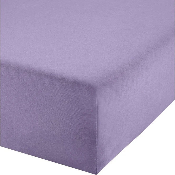 Erwin Müller 'Freising' Spannbettlaken, Gummizug: Rundumgummi, 1 Stück, Elasthan-Jersey-Stretch Uni, Flieder, Boxspringbett | 120x200 - 130x220 cm – Bild 5