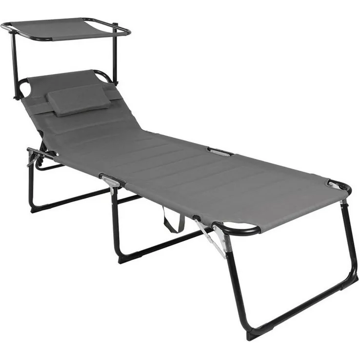 Mojawo Doppelliege XXL Aluminium verstellbare Gartenliege mit Dach L200xB70cm