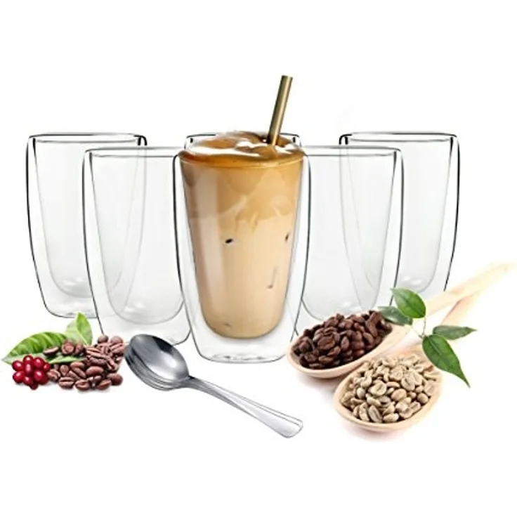 6 doppelwandige Cappuccino Gläser 200ml Kaffegläser Teeglas Doppelwandige Gläser
