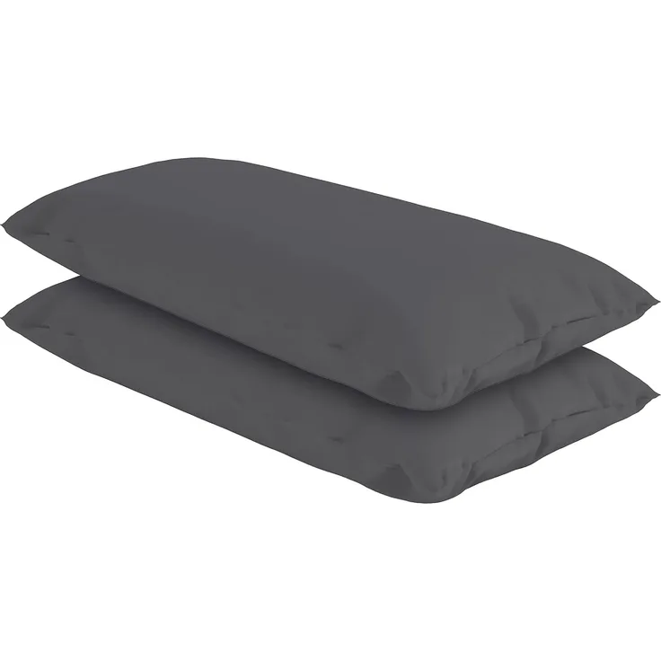 Federkissen mit Bezug - 40x80 cm - 2er Set Anthrazit