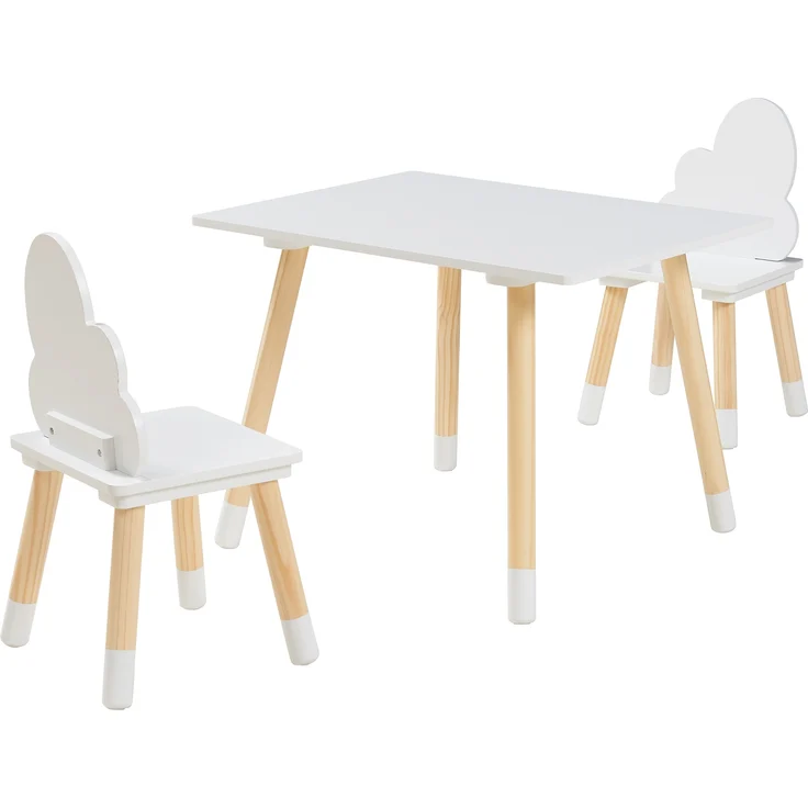 Kindersitzgruppe Hovle mit Wolken-Design Weiß [en. casa] – Bild 3