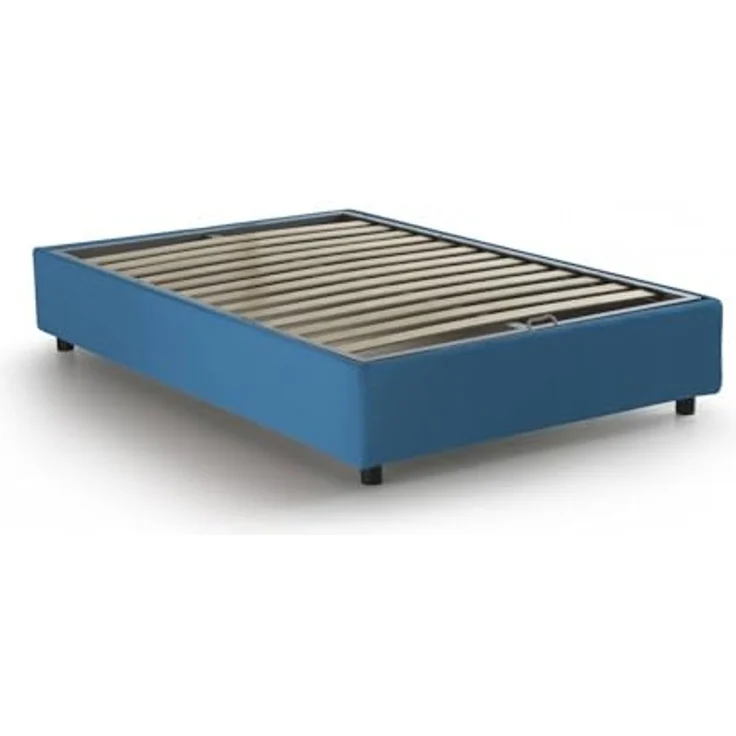 Talamo Italia - Doppelbett „Grace“, Bettkasten mit Stoffbezug, 100 % Made in Italy, Öffnung vorne, inklusive Matratze 160 x 200 cm, Blau – Bild 6