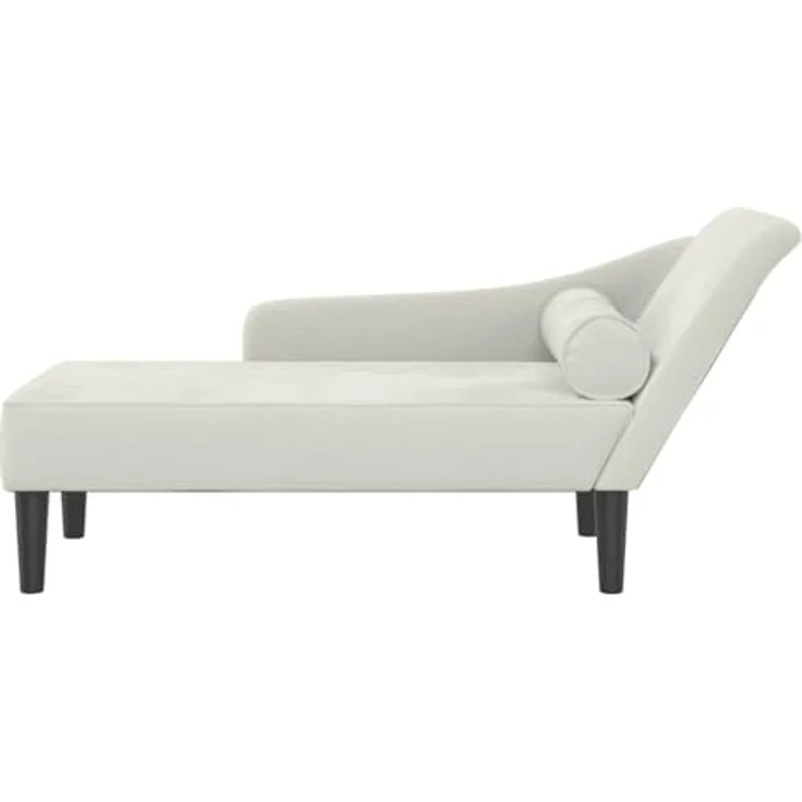 vidaXL Chaiselongue mit Kissen Creme Samt – Bild 6