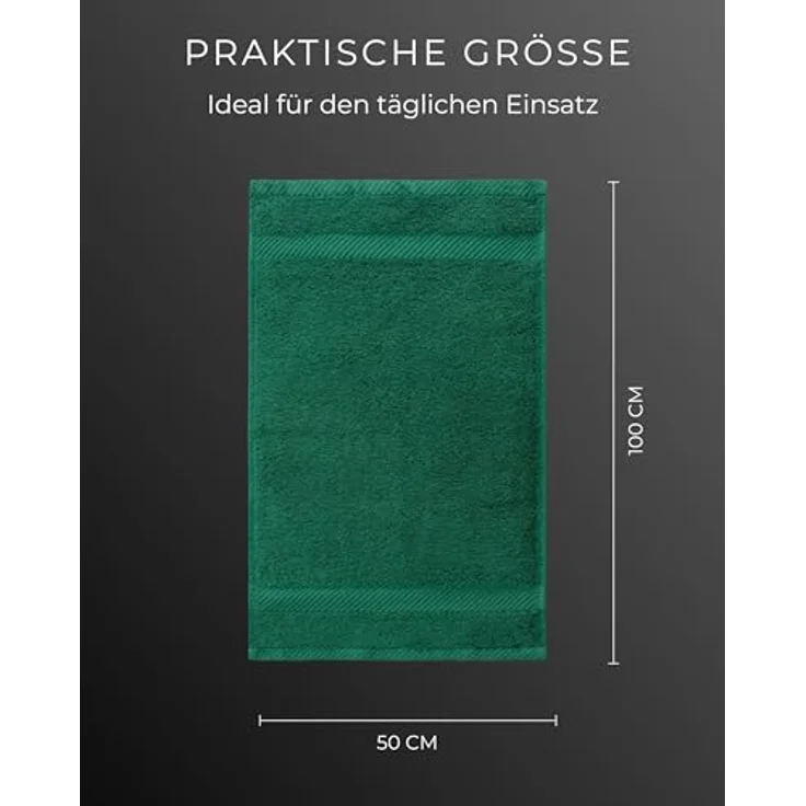 Luckytowel Handtücher Set 50x100 cm – Oeko-TEX Handtuch-Set, 100% Baumwolle, 600 g/m², flauschig & saugstark, 10er Pack Grün – Bild 3
