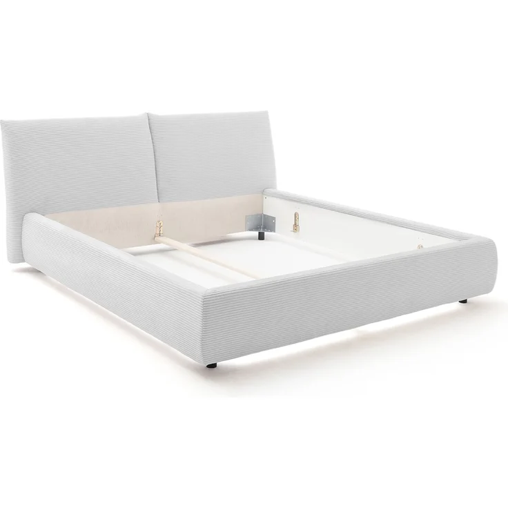 KAWOLA Bett HENRY Polsterbett Cord hellgrau 160x200cm – Bild 7