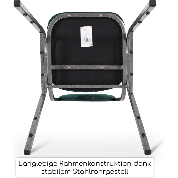 Raburg Stapelstuhl Bankettstuhl gepolstert & stapelbar, stabiler Metallrahmen, Vienna (Set), bis 150 kg belastbar, für Konferenz & Seminar – Bild 7