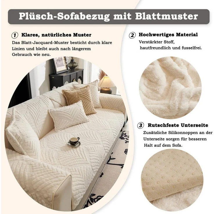 Zyronn Sofaschoner Weiche Sofa überzug, Waschbare Rutschfeste Couch überzug, Sofabezüge für Hunde, Haustiere und Kinder – Bild 3