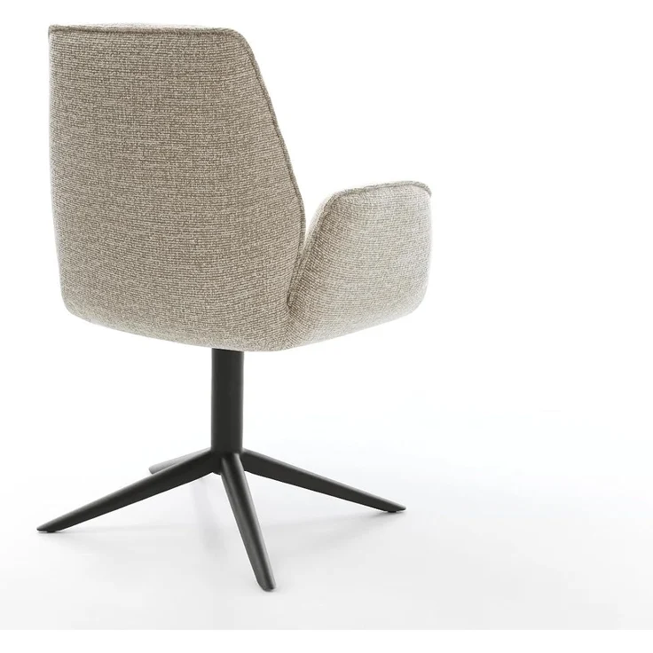 Drehstuhl Zoa-Flex Webstoff Soft Beige Fußkreuz Schwarz 360° drehbar Wippfunktion Taschenfederkern – Bild 7