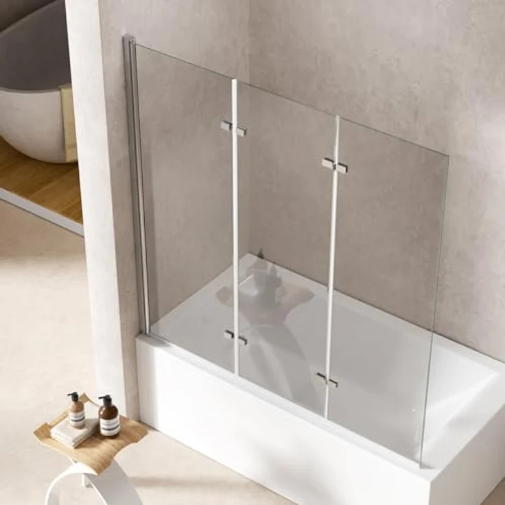 Boromal Ganzkörperspiegel Weiß 150x50cm Standspiegel groß Weiß mit Aluminiumrahmen (Flurspiegel Hochspiegel, Rundbogen), Hängend, Wand gelehnt – Bild 3