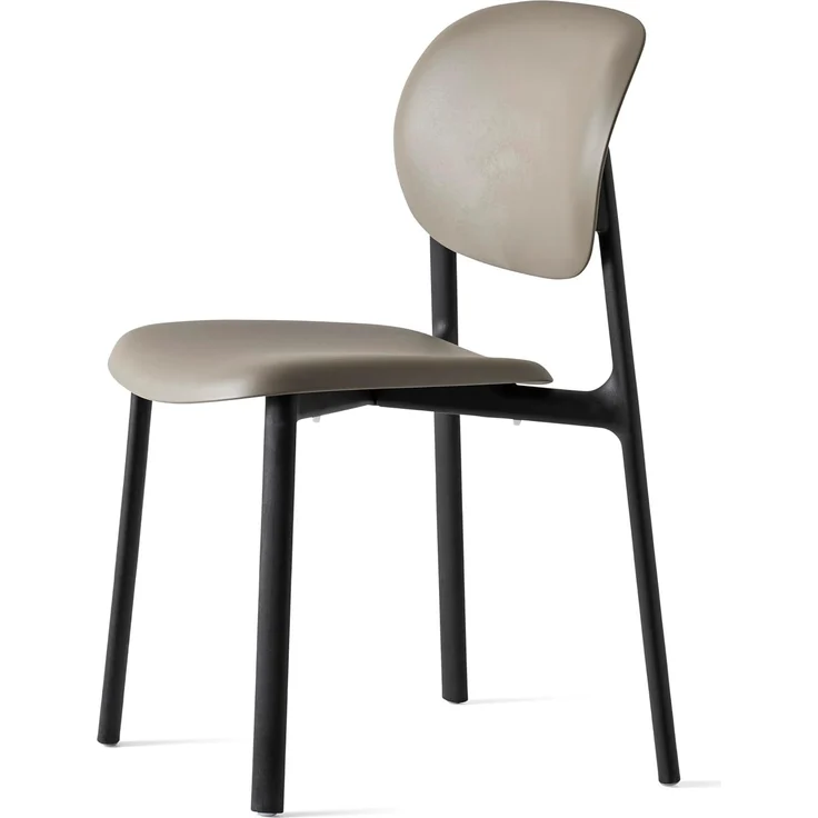 Connubia, Stuhl Zero. Gestell schwarz, Sitz und Rückenlehne Taupe, 100% recyceltes Polypropylen – Bild 6