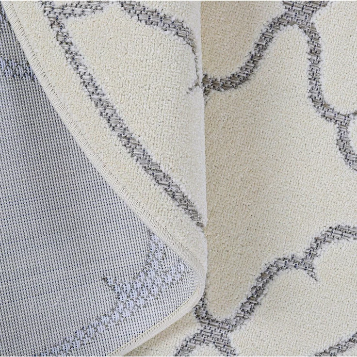 Sanat 'Berlin' Teppich, Höhe: 6 mm, In -und Outdoor geeignet, Creme, 200 cm Rund – Bild 3
