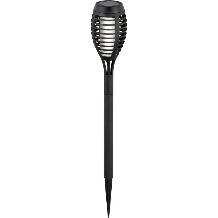 näve LED Solarleuchte Fanilo, Tageslichtsensor, LED fest integriert, Warmweiß, 5er Set Fackeln, Flammeneffekt, schwarz, LED warmweiß, H: 45cm, D: 6cm – Bild 2