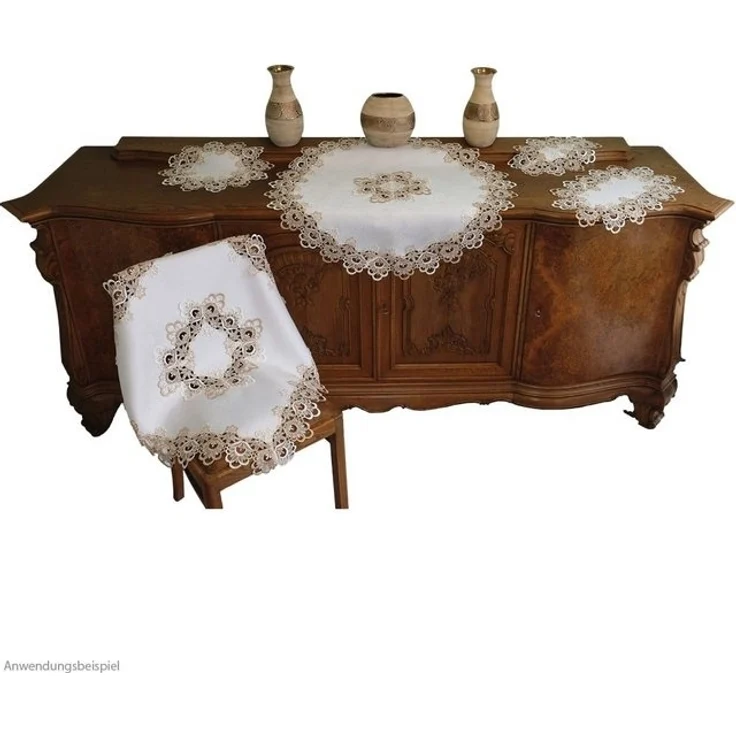 matches21 HOME & HOBBY Tischdecke Tischdeckchen MIRA filigrane Spitze Jaquard Polyester 30 x 50 cm (1-tlg), Pflegeleicht & waschbar bei 30 °C – Bild 2