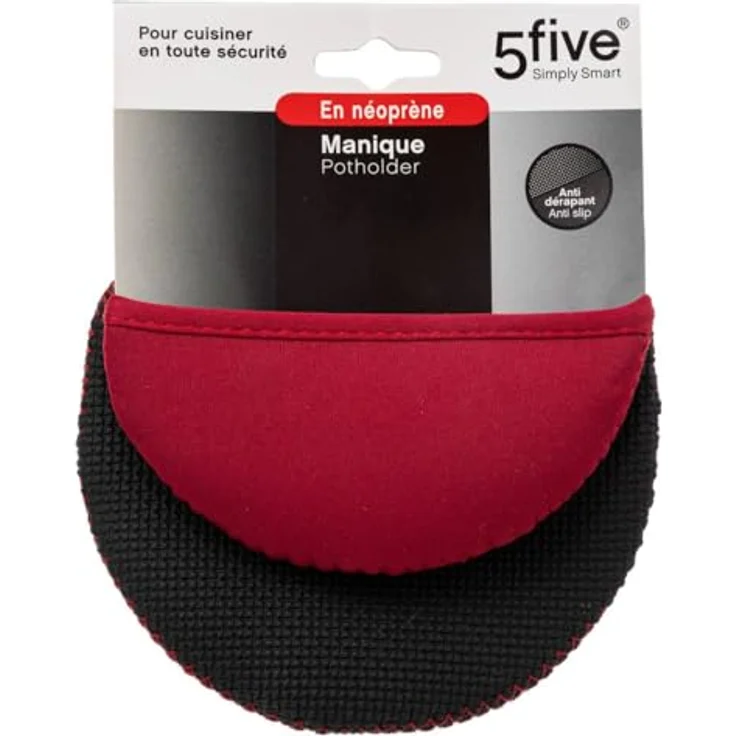 5five Küchhandschuh mit Silikon-Griffschutz 1 Stück rot – Bild 3