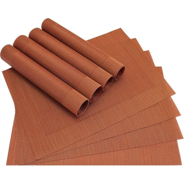 matches21 HOME & HOBBY Platzset Tischset BORDA 8er orange terracotta Tischunterlage als Tischdeko, (8-St), modernes Esstisch Platzdeckchen als abwaschbarer Tischuntersetzer – Bild 1