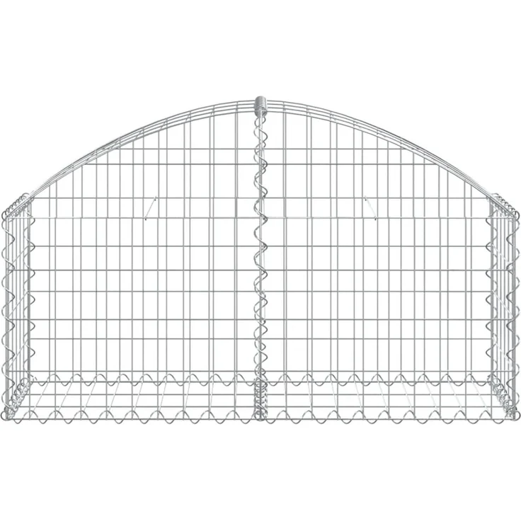 vidaXL Gabione mit Hochbogen 100x30x40/60 cm Verzinktes Eisen 153422 – Bild 3