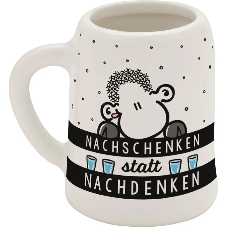 Schnapskrug Schnapsglas Stamper Keramik Sheepworld NACHSCHENKEN 73855 – Bild 2
