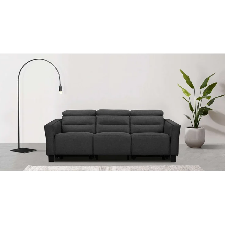 Places of Style 3-Sitzer Carpari, 224cm, manuelle od. elektrische Relaxfunktion in 2 Sitzen, mit USB, Kopfteilverstellung, Echtleder, Kunstleder, Webstoff – Bild 1