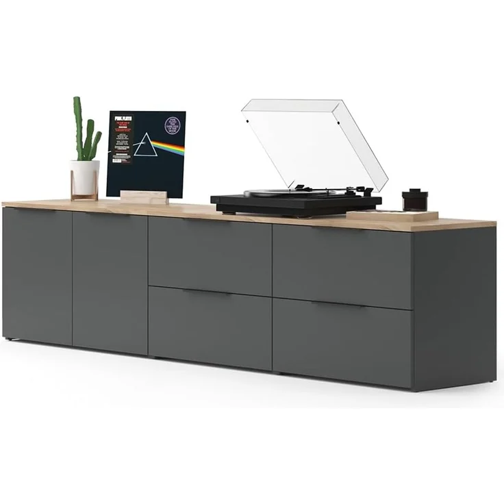 Wohnwand Wido Anthrazit 3 Teile Vicco – Bild 7