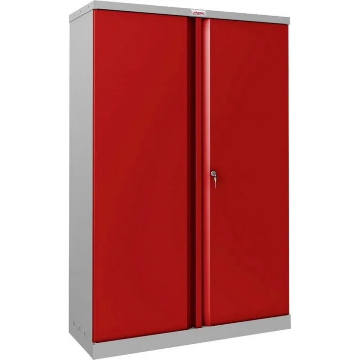Phoenix Stahlschrank SCL1491GRK 2 Türen 3 Böden grau/rot Schlüssel