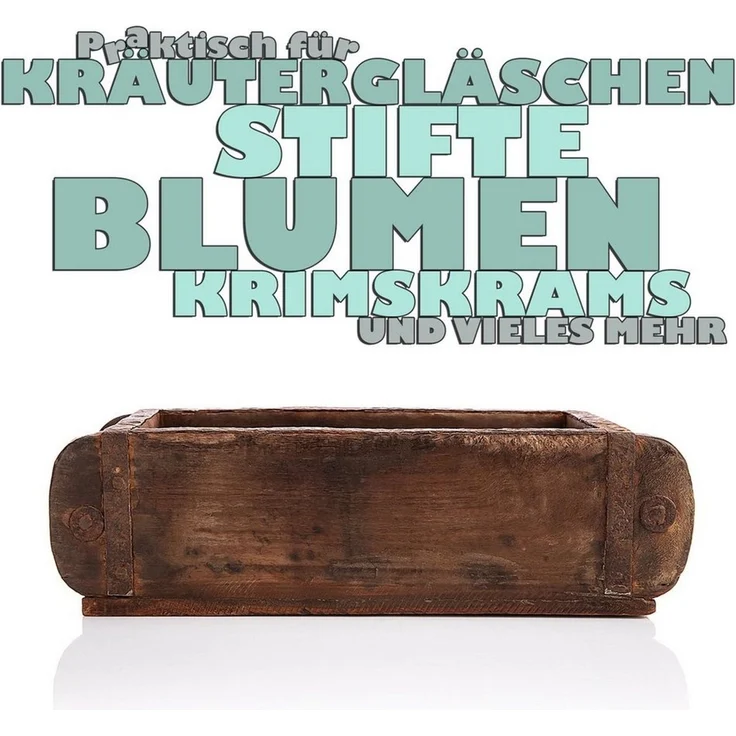 BigDean Holzkiste Ziegelform Vintage Unikat aus recyceltem Altholz – Rustikale Deko-Box (Set, 1 St, Holzkiste), Rustikal, Vintage, Einzigartig – Bild 3