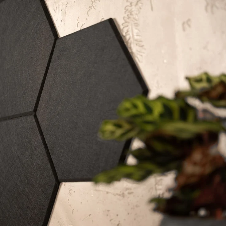HOME DELUXE Akustikplatten Hexagon selbstklebend SILENT - 15er Set Schwarz – Bild 4