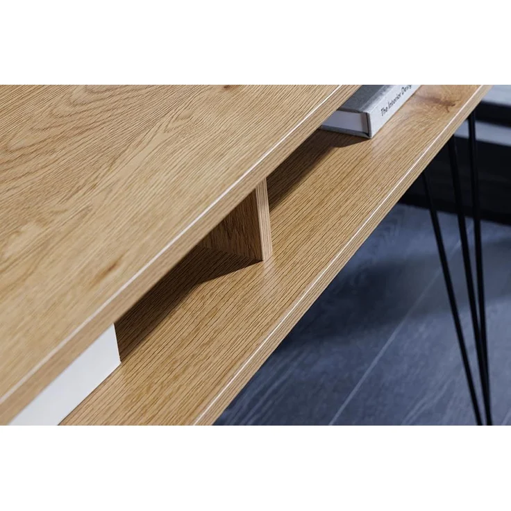 riess-ambiente Schreibtisch STUDIO 110cm natur-Eiche, Stauraum, Hairpin, homeoffice, platzsparend (Einzelartikel, 1-St), Industrial Laptoptisch - ideal für Studio, Wohn- oder Arbeitszimmer – Bild 6