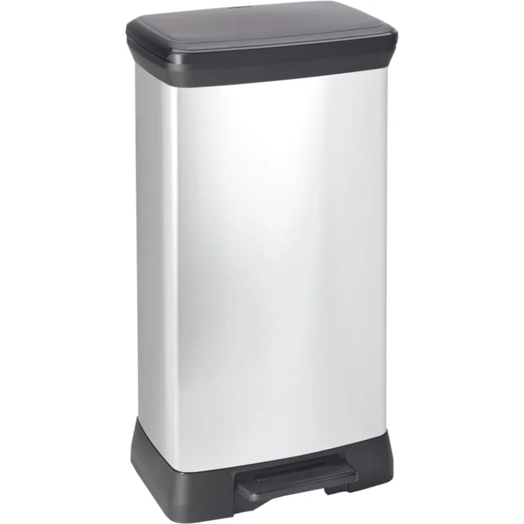 Curver Tretmülleimer Deco Rechteckig 50L Silbern 443829 – Bild 7