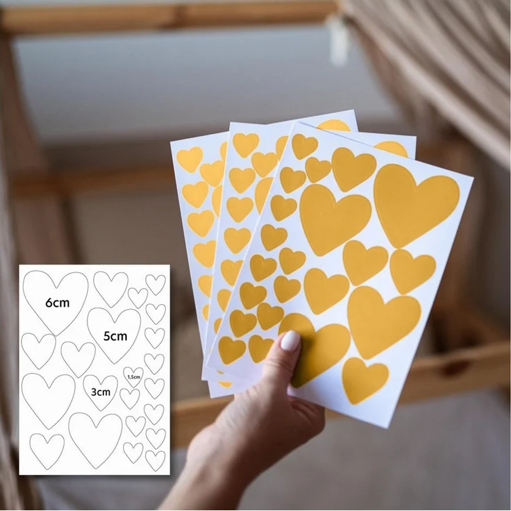 lilimaus Wandsticker Herzen / Punkte für Kinderzimmer - Wandtattoo selbstklebend (132 St), Stilvolle Wandtattoos für Baby- und Kinderzimmer, einfach ablösbar – Bild 2