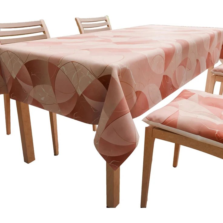 Petti Artigiani Italiani - Tischdecke, Küchentischdecke aus Mikrofaser, schmutzabweisend, Design rosa Herz, X6 Plätze (140x180 cm), 100% Made in Italy