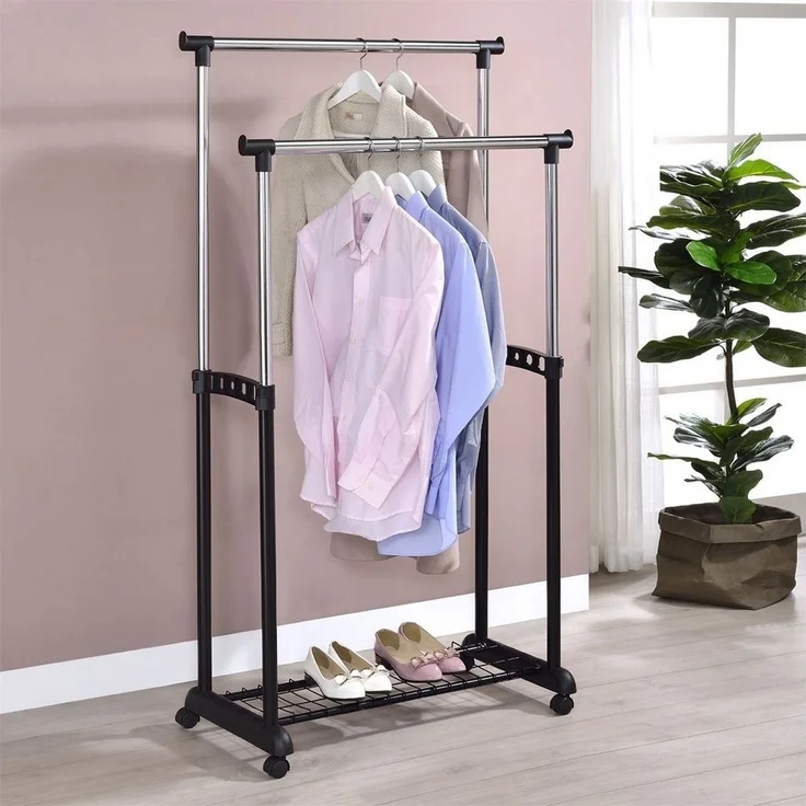 IDIMEX Garderobenständer GROSSO, Garderobenwagen Rollgarderobe Kleiderständer höhenverstellbar in 2 Far – Bild 2