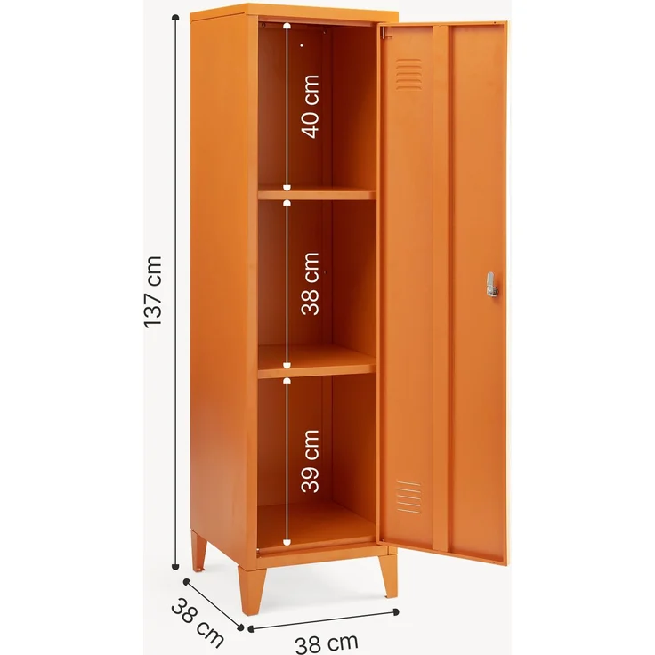 Einzelspind Kurikka 137x38x38 cm Orange [en. casa] – Bild 5