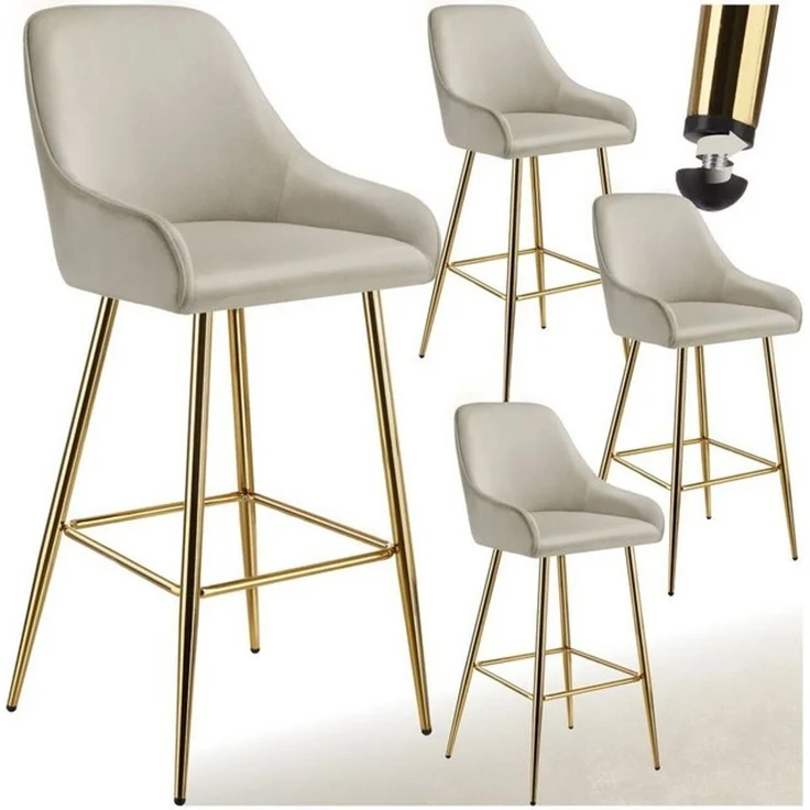 tectake Barhocker Barstuhl, in Samtoptik, gepolstert – Bild 4