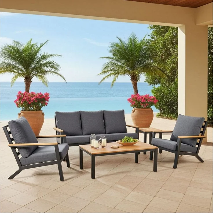 Lesli Living Gartenlounge-Set Lesli Living Lounge-Set Donnan anthrazit/grau – Bild 2