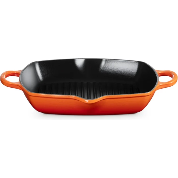 Le Creuset Grillpfanne quadratisch 2 Griffe Signature 30 cm Ofenrot - 29 bis 32 cm - Orange – Bild 5