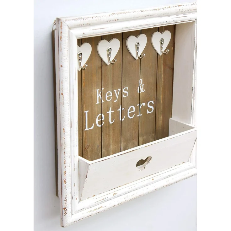Wandorganizer Vintage Schlüsselboard Holz Ablage 93857 Briefablage Shaby Chic – Bild 4