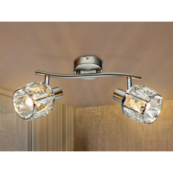 LED Deckenstrahler, Spots beweglich, Glaskristalle, Chrom, KRIS