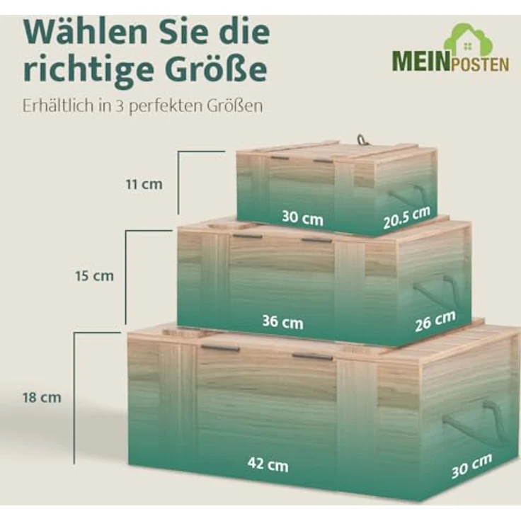 Meinposten Holzkiste Trudi Kiste mit Deckel geflammt vintage alt Truhe Natur Box Weinkiste – Bild 10