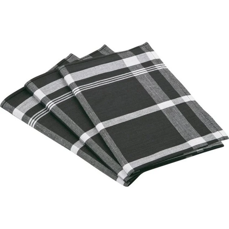 ROSS Geschirrtuch Exclusiv, (Set, 3-tlg), Blockkaro, 50% Baumwolle, 50% Leinen, 50x70 cm – Bild 2