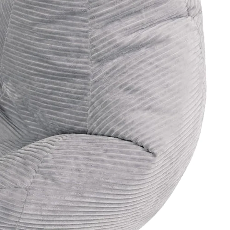 Icon Dalton XXL Sitzsack Cord mit Hocker, Grau, Gaming Sitzsack Erwachsene mit Füllung, Bean Bag, Cord Sessel, Lounge Sessel, Lounge Stuhl, Schlafzimmer, Wohnzimmer, Wohnzimmer Möbel – Bild 6