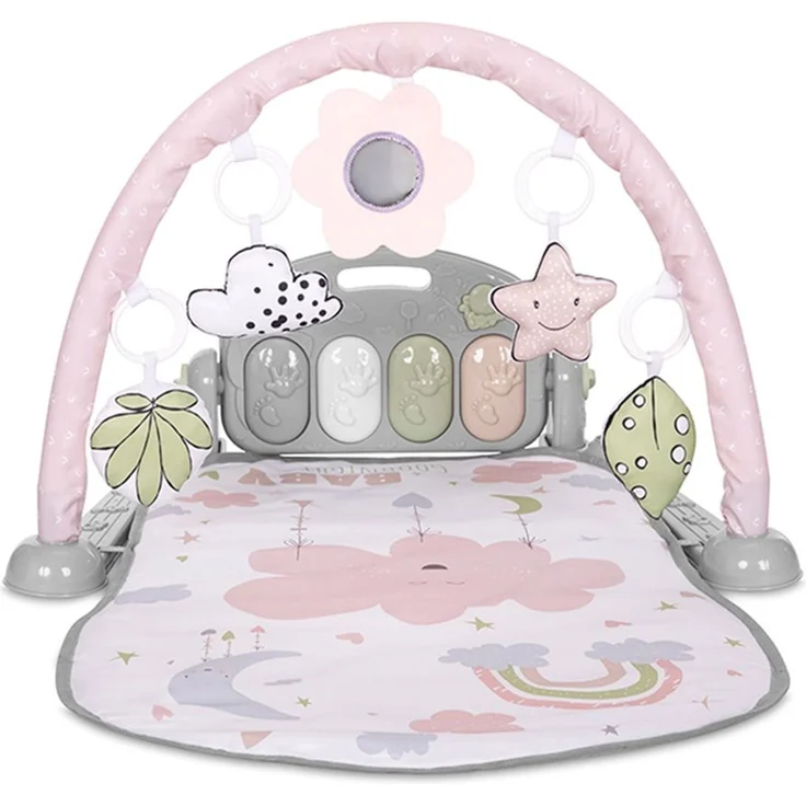 Lorelli Spielbogen mein erstes Klavier Krabbeldecke, Musik, Piano, Plüschfiguren rosa – Bild 2