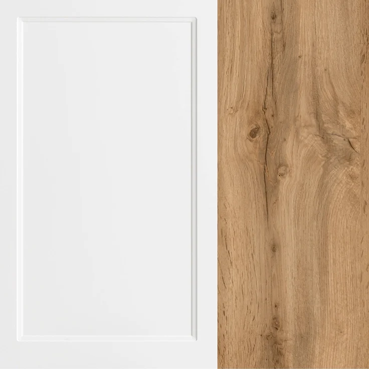 Küchenzeile 240 cm in weiß und Eiche, Arbeitsplatte in Eiche, MONTERREY-03 – Bild 9